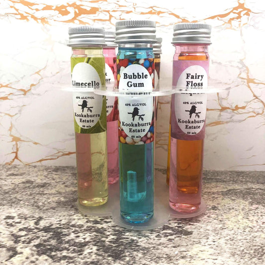 Test Tube Pack Gin, Vodka or Liqueurs.