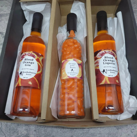 Blood Orange Gin, Liqueur and Orange Jelly Beans
