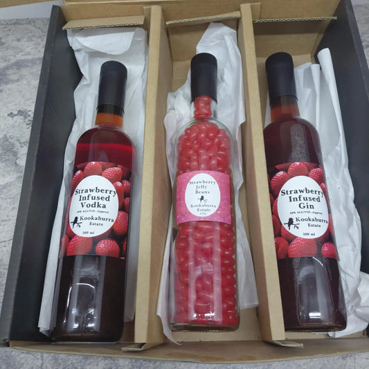 Strawberry Gin, Liqueur and Strawberry Jelly beans